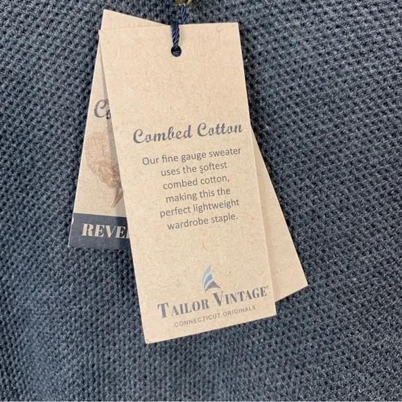 Tailor Vintage Reversible Pullover
V-Neck Sweater Charcoal Gray Sz Large NWT - Picture 8 of 8